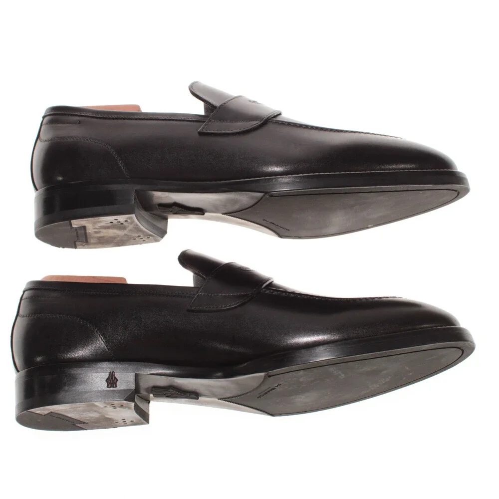 Di Bianco NWB Slip On Penny Loafers Size 7.5 US in Black Leather Made in Italy